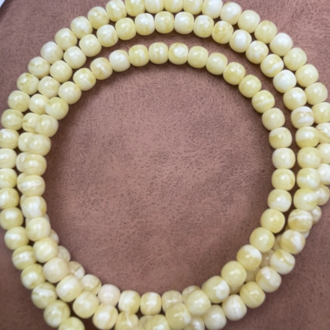 蜜蜡未镶嵌颈饰纯天然俄料白蜡金纹虎皮极限弧高桩6.5*6