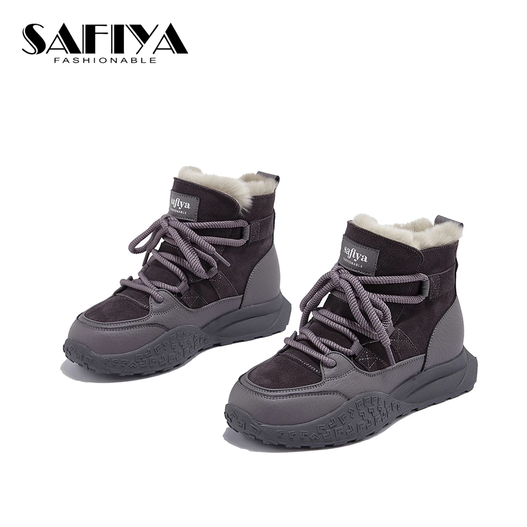 索菲娅Safiya2025冬季新款雪地靴时尚保暖抗寒休闲女鞋SFD4118B42