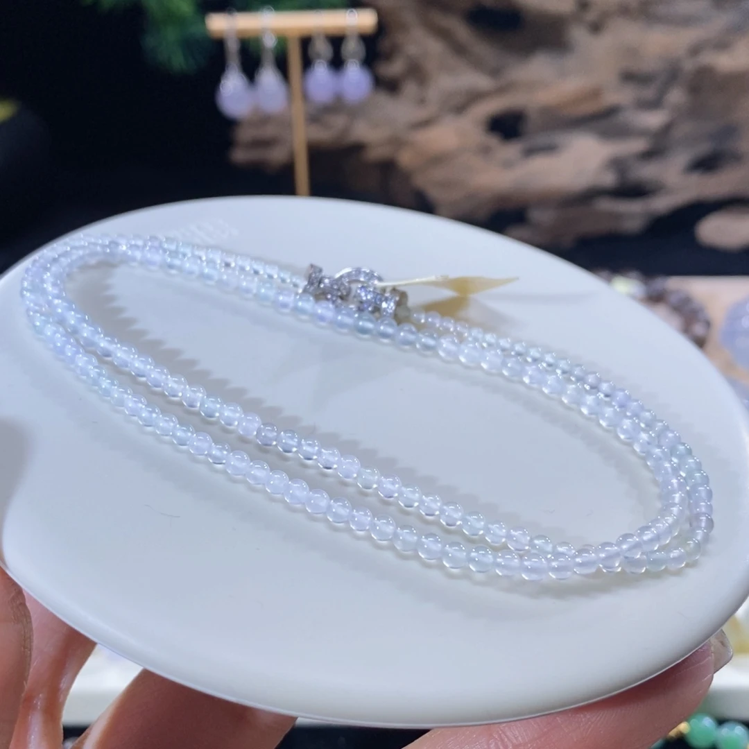 翡翠未镶嵌颈饰翡翠高冰小米珠