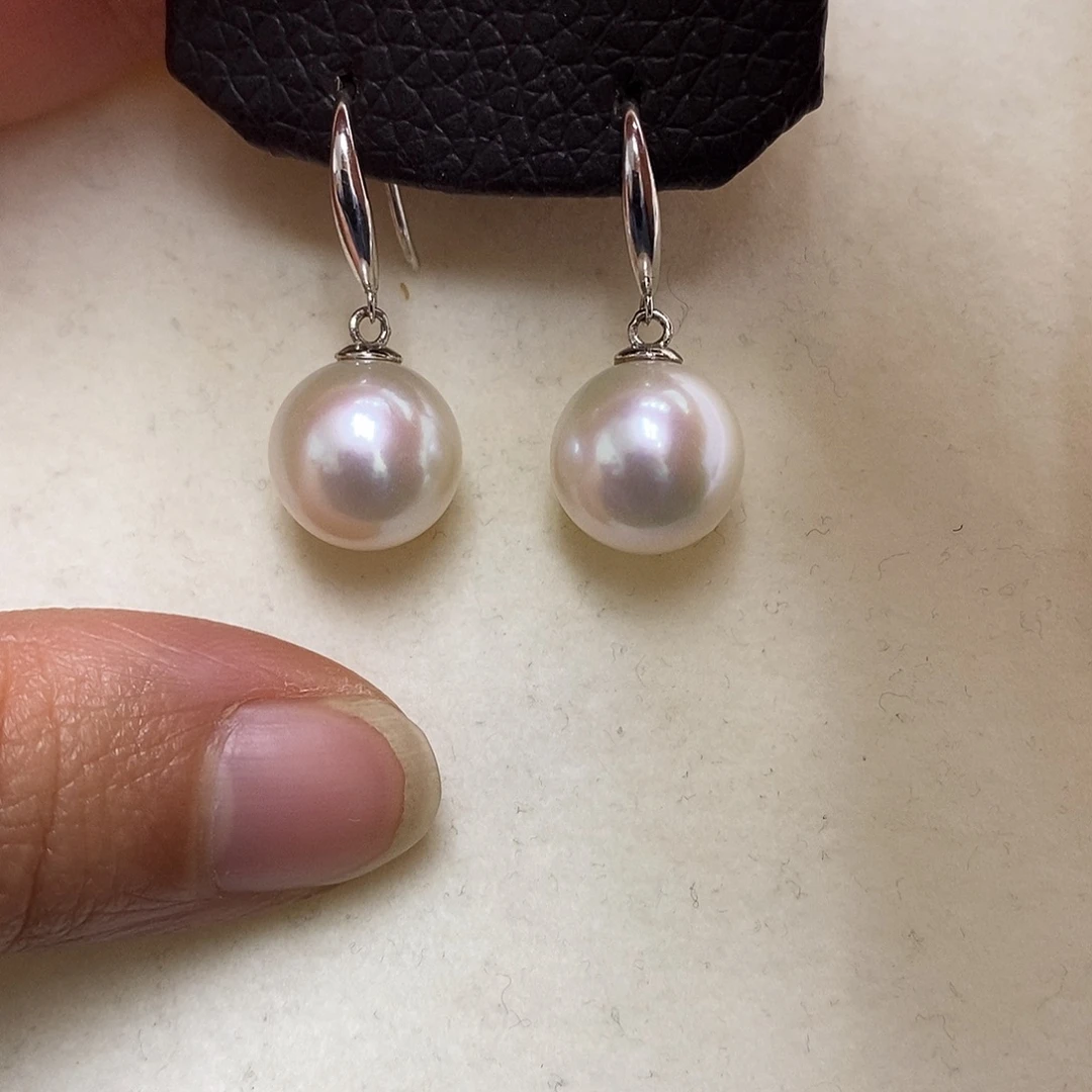耳饰银S925镶嵌淡水珍珠