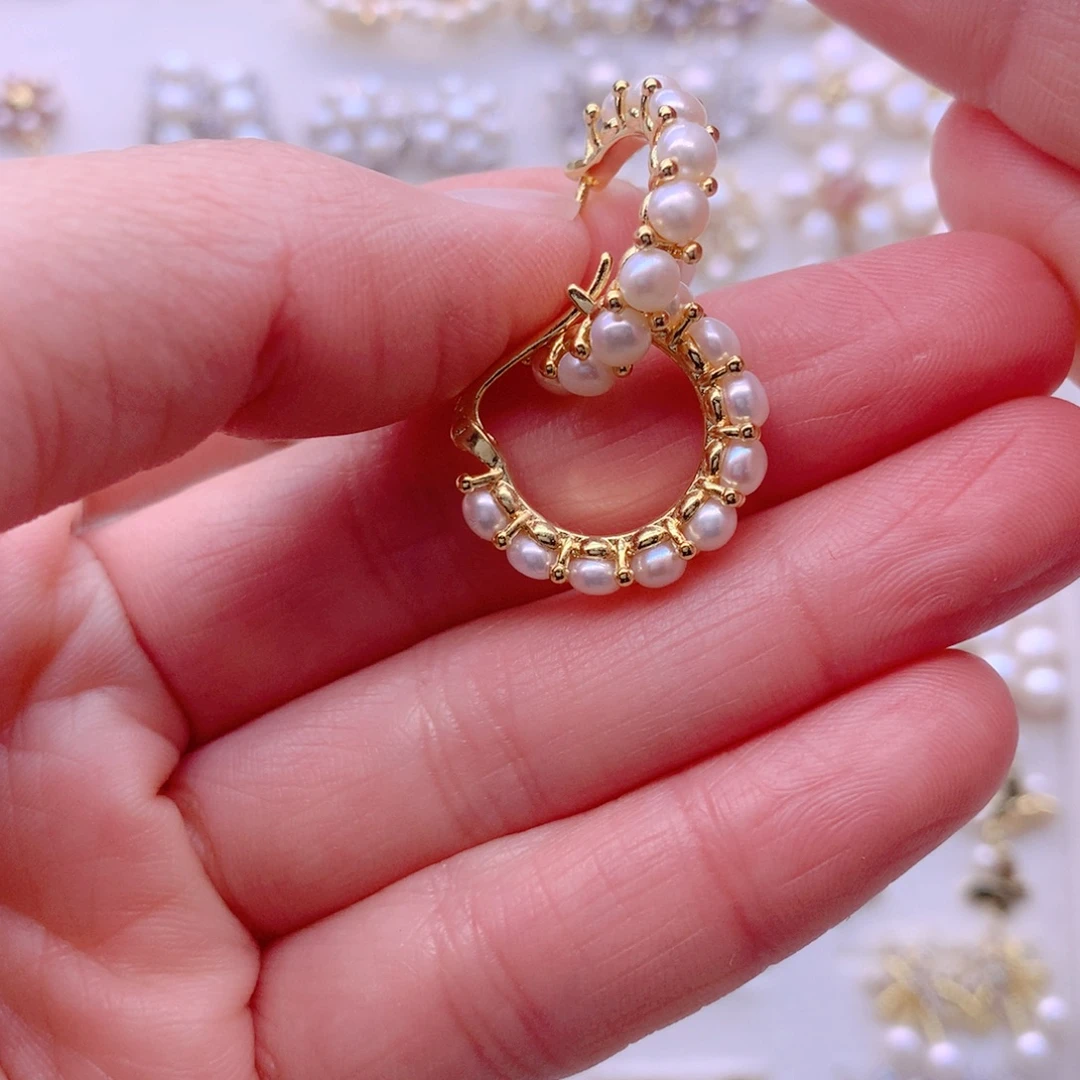 耳饰合金淡水珍珠