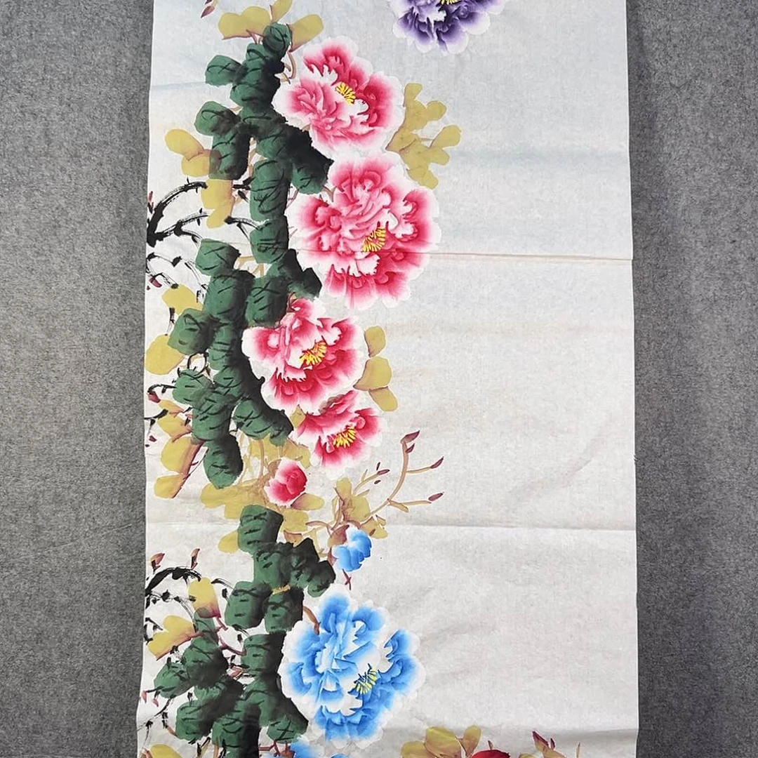 国画209 花鸟在树丛的顶端鸣叫叫声响