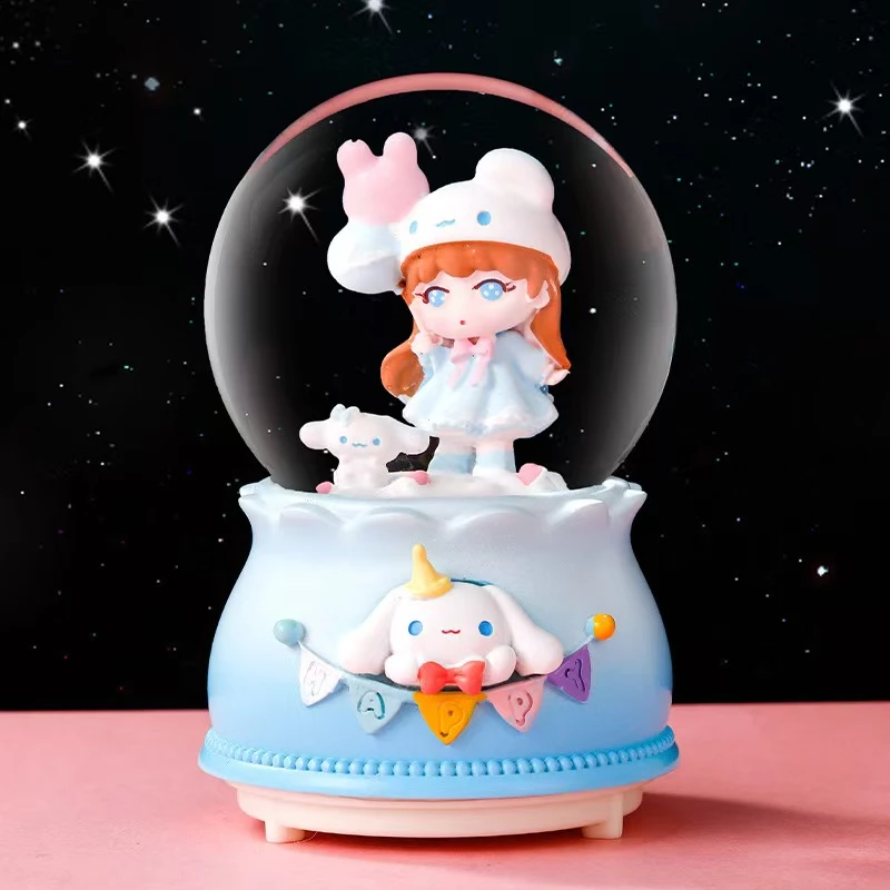 气球女孩水晶球音乐卡通玩偶女孩生日礼物创意桌面摆件精品店礼物