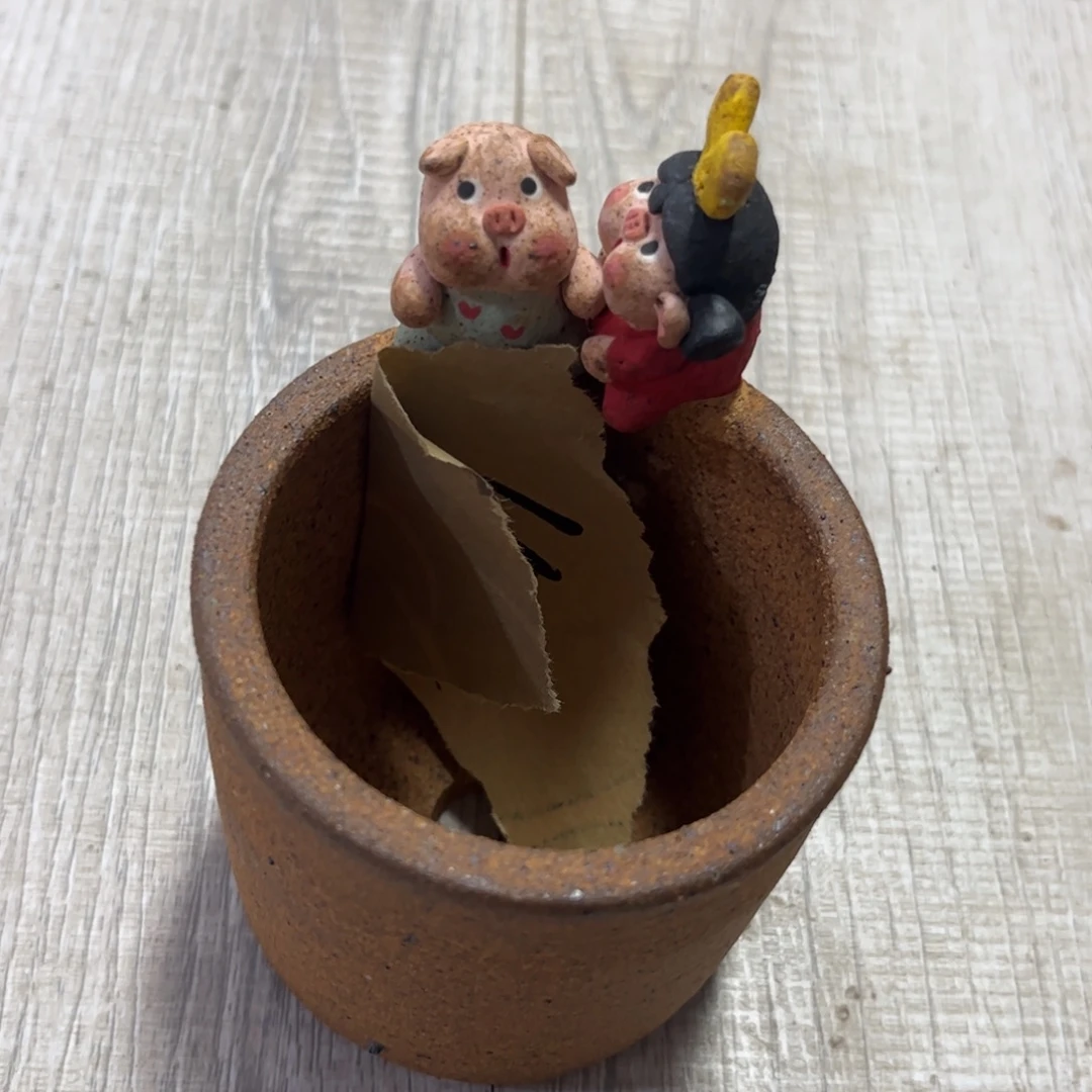泥塑古镇炻陶花盆