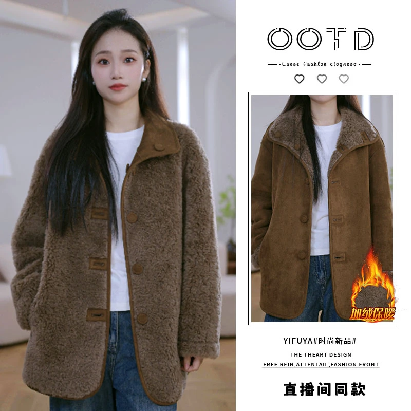 加厚保暖设计感双面穿短外套女2025冬季新款时尚洋气遮肉宽松上衣