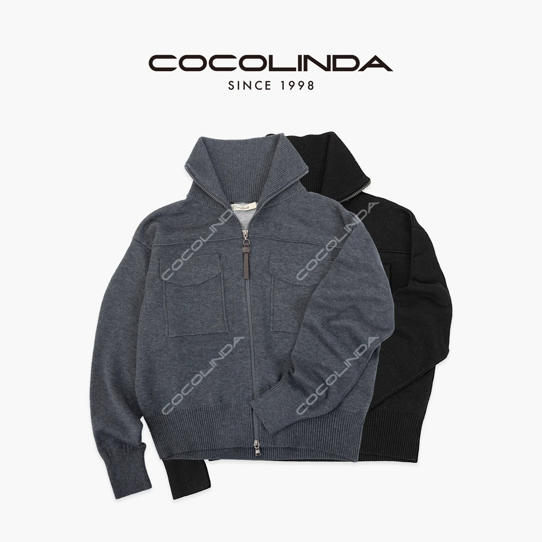 COCOLINDA | 绵羊毛14针空气层双面布工艺+谷波工艺外套S5316