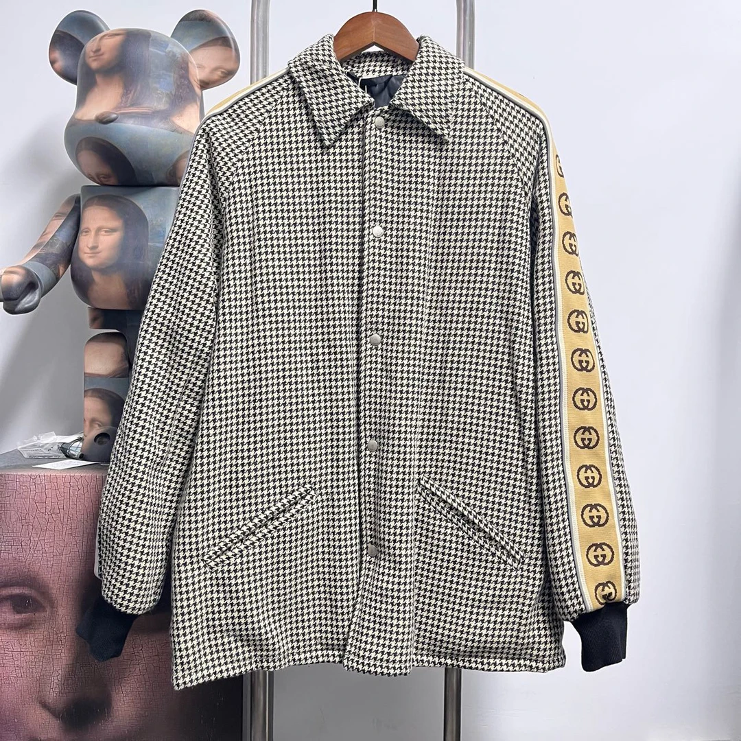 99新Gucci古驰千鸟格串标棉服 K1403 尺码：48 衣长83 胸围60