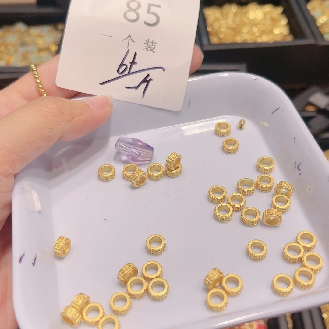 水晶珠宝半成品银S925镀金镶嵌85