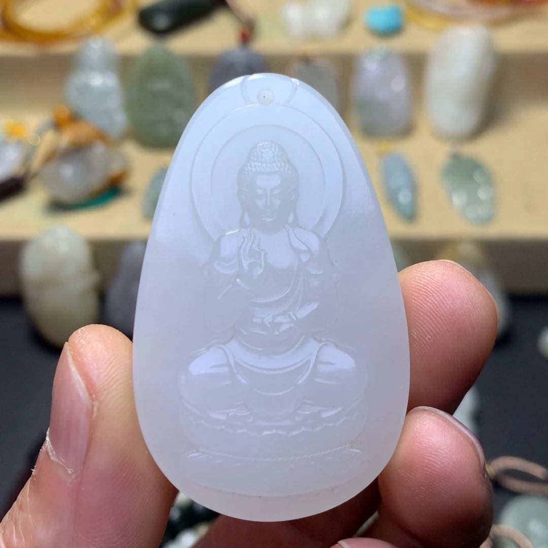 颈饰未镶嵌和田玉阿弥陀佛本命守护