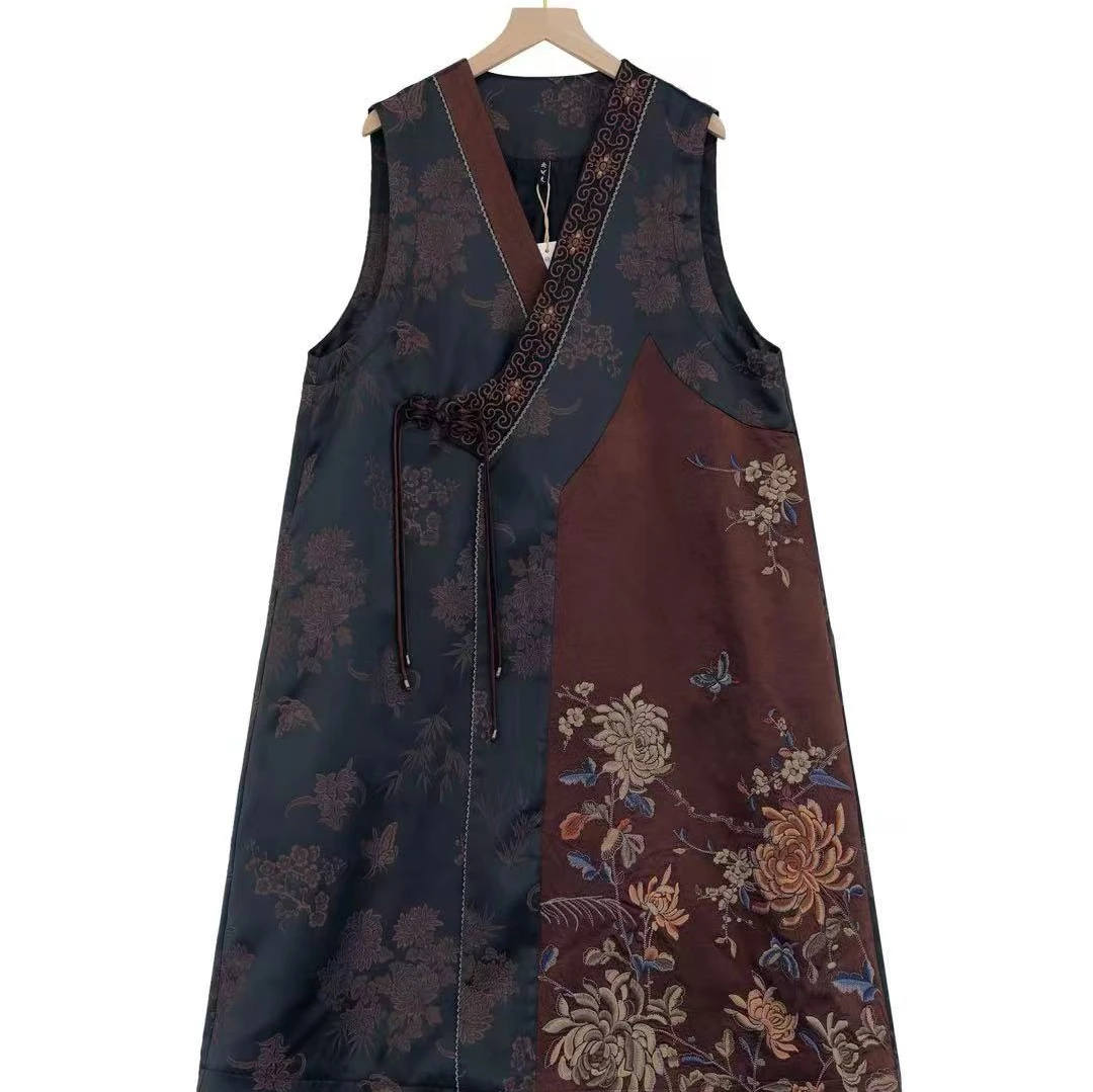 民族风刺绣女春季马夹时尚双层复古夏季唐装无袖网红新中式