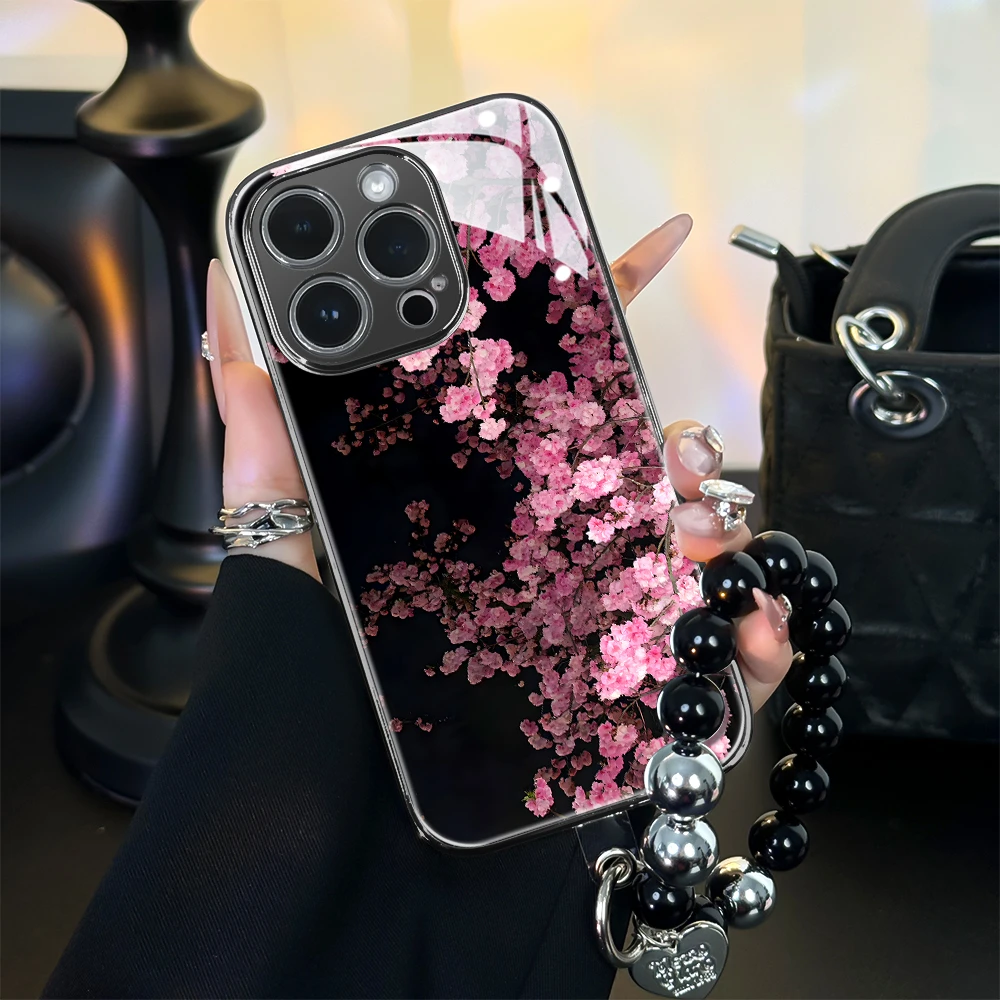 适用于苹果17华为OPPO小米VIVO高颜值高级新颖电镀玻璃壳BG0245