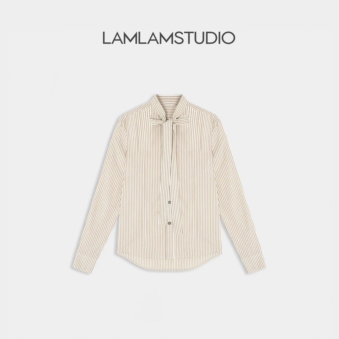 “素简飘带”羊毛衬衫休闲百搭长袖 张一琳 L252380T