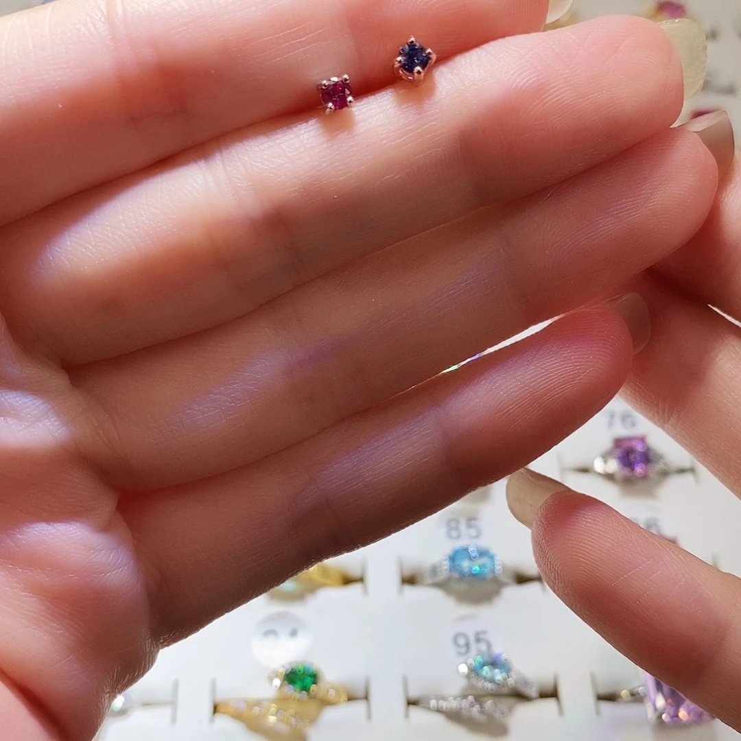 碧玺猫眼耳饰银S925镶嵌莫桑钻