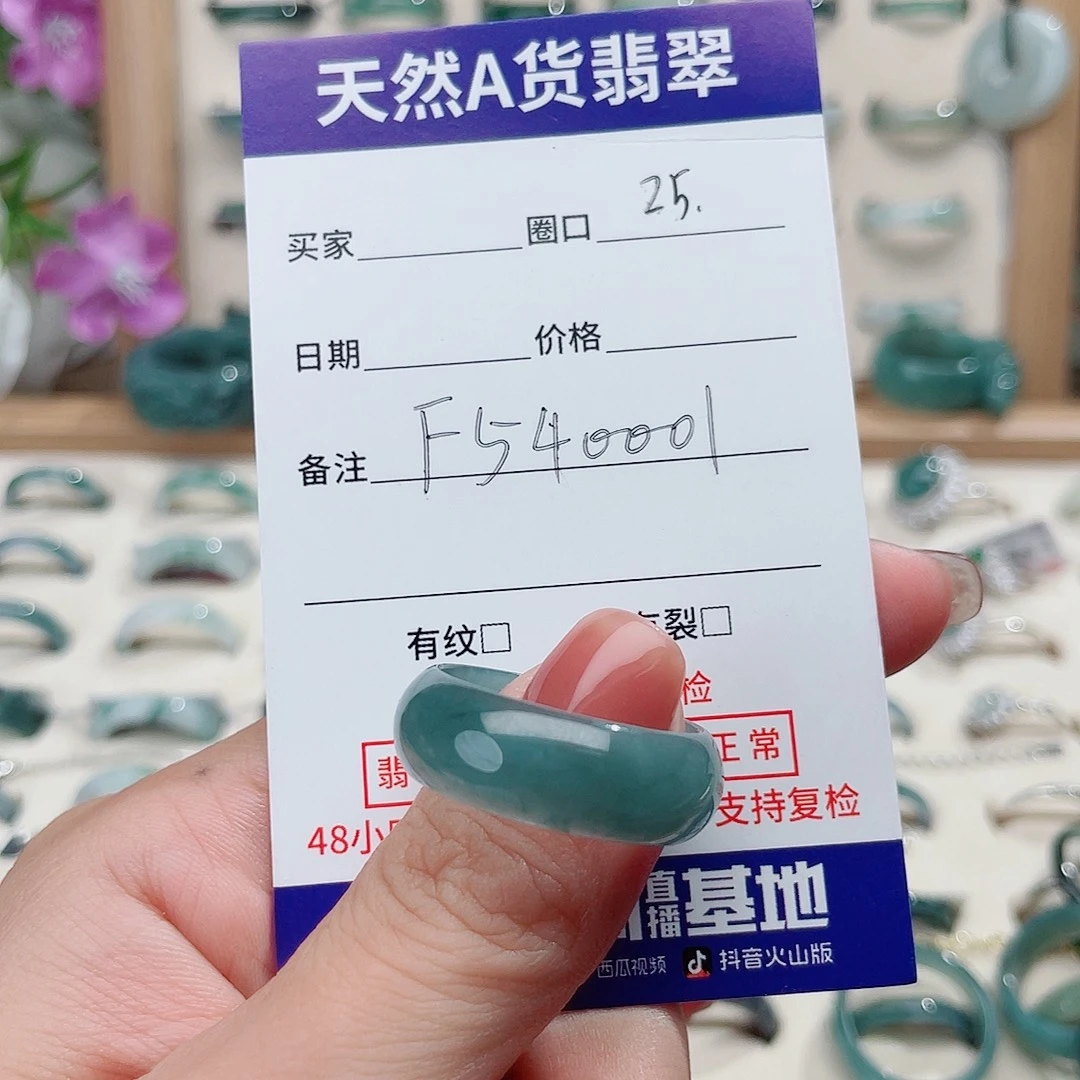 移***风未镶嵌戒指翡翠天然翡翠F540001