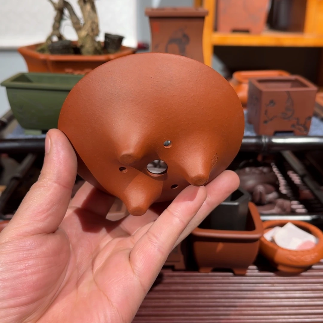 .***起紫砂花盆原矿紫泥