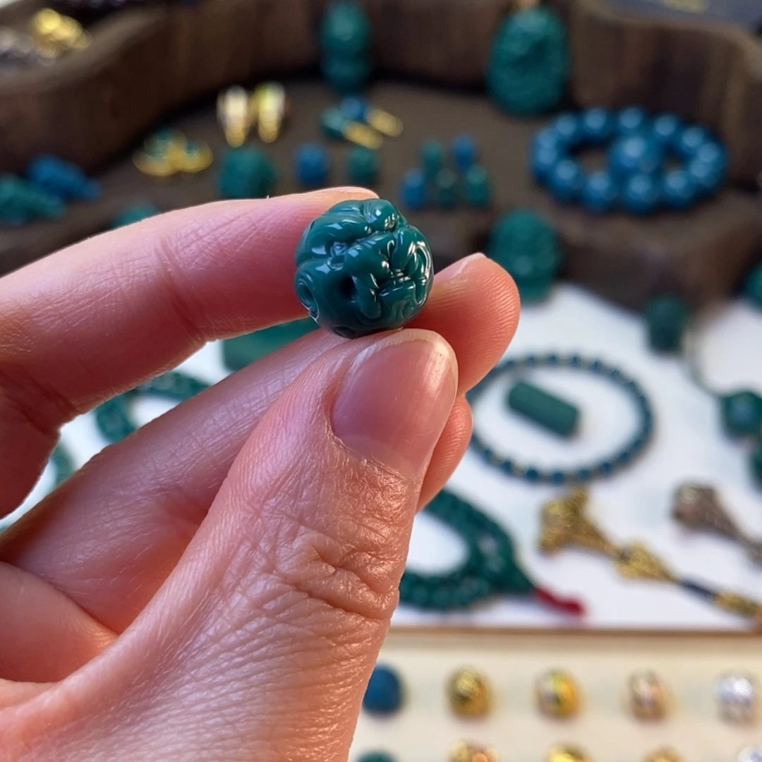 颈饰琉璃地狱色13mm二代兽珠