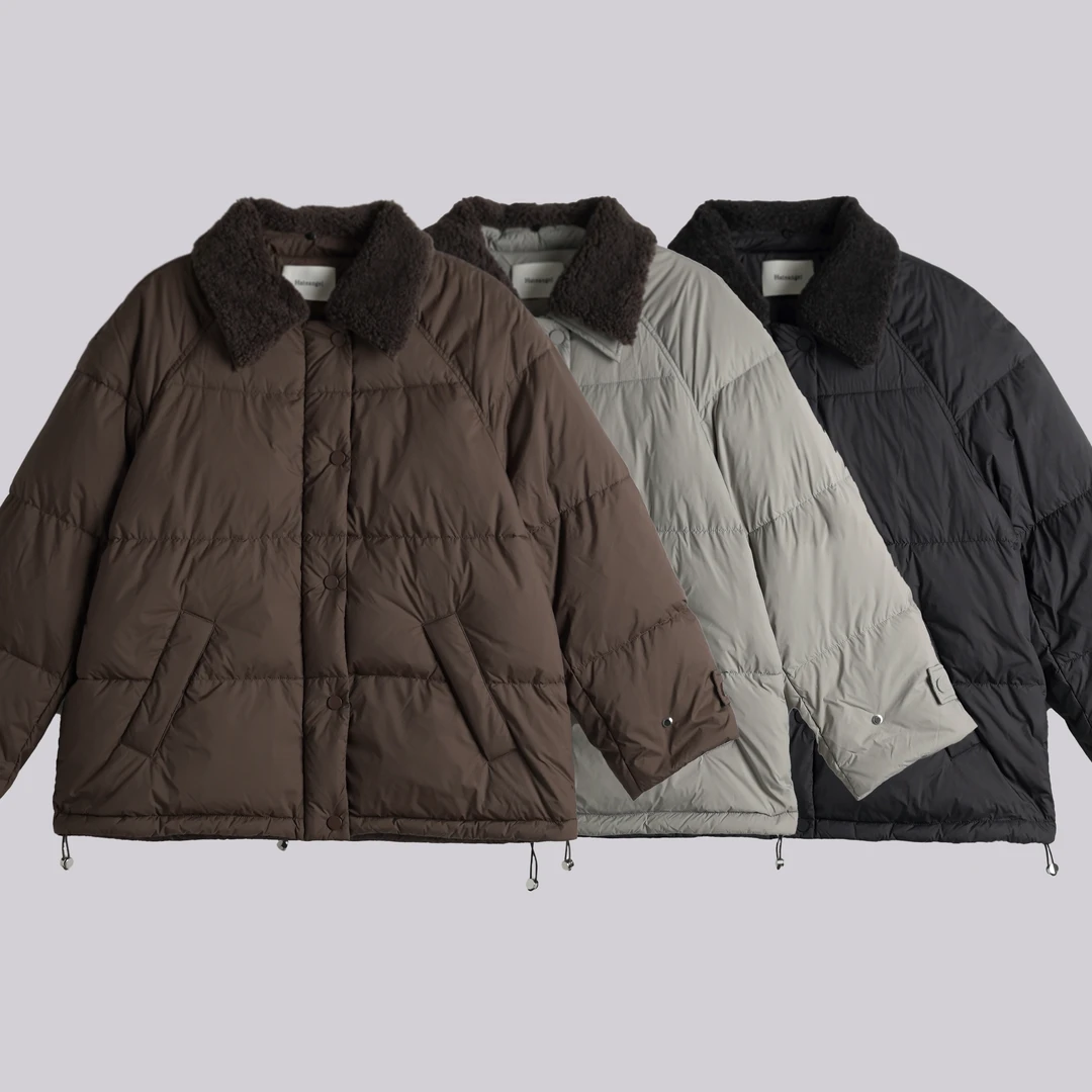 WK  毛领排扣羽外套