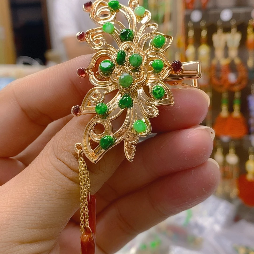 翡翠合金耳饰翡翠