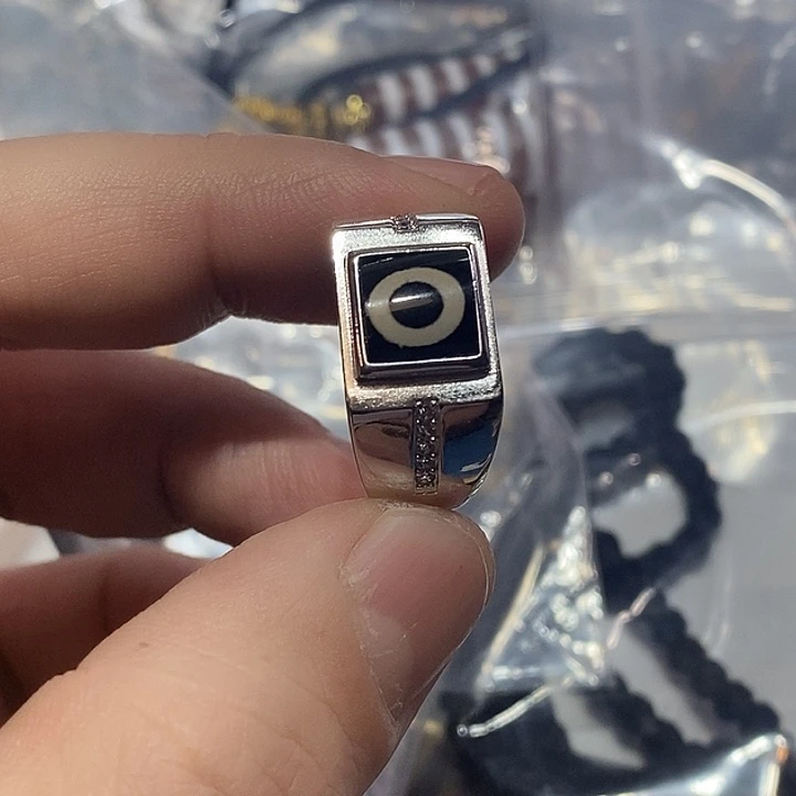 玛瑙/玉髓戒指钛钢22号