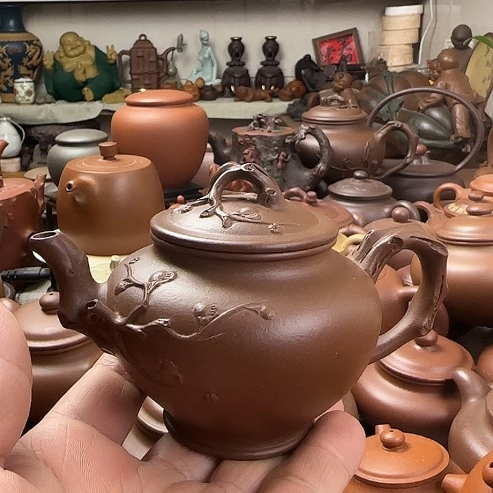 底槽青茶壶原矿紫砂全手工