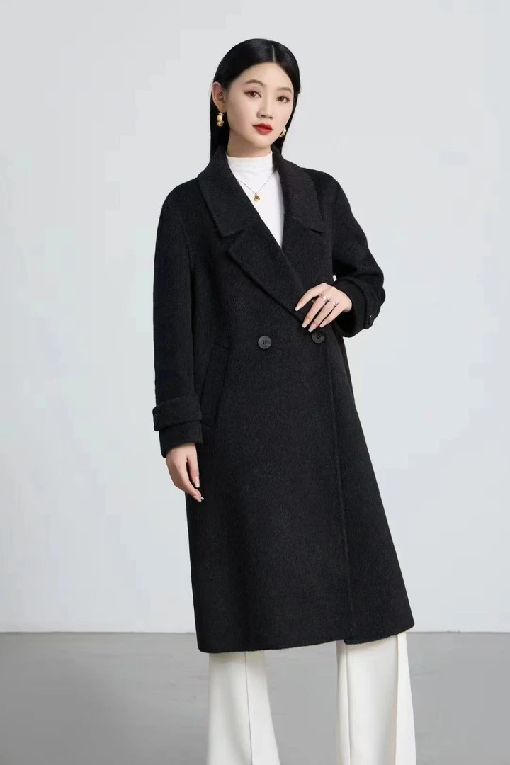 新款时尚气质羊绒羊毛大衣