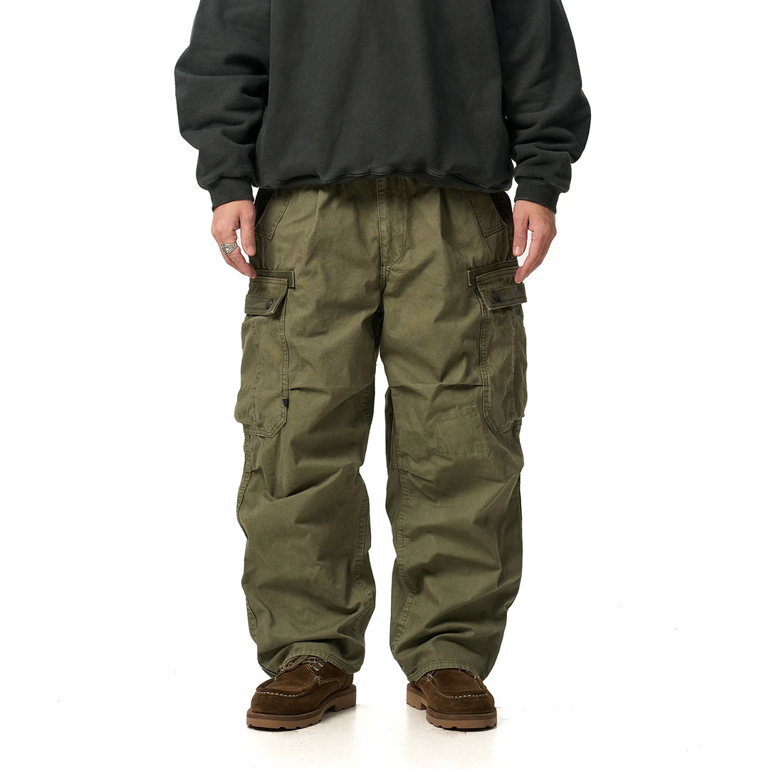 MIDUPDATE 25秋冬重磅挺阔阿苏特染炒盐做旧多口袋长裤工装休闲裤