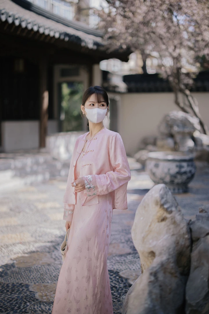 【双旦福利】清雅 新中式刺绣提花可拆卸欧根纱拼接袖上衣 JX-5016