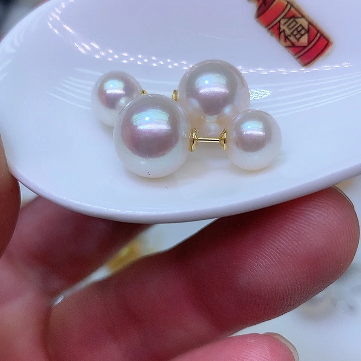 银S925镶嵌耳饰淡水珍珠