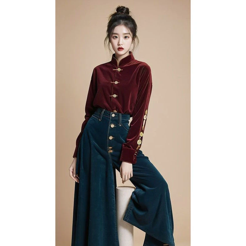 设计感镶钻木耳边拼接毛衣外套女2025春秋款时尚长袖显瘦针织开衫