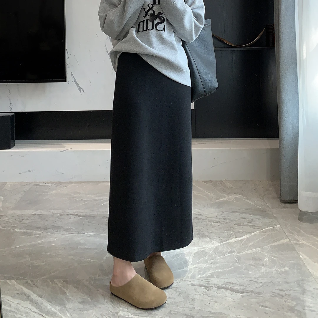 显瘦厚款裙子半身裙X型不褪色高腰外穿中长款时尚H型2969