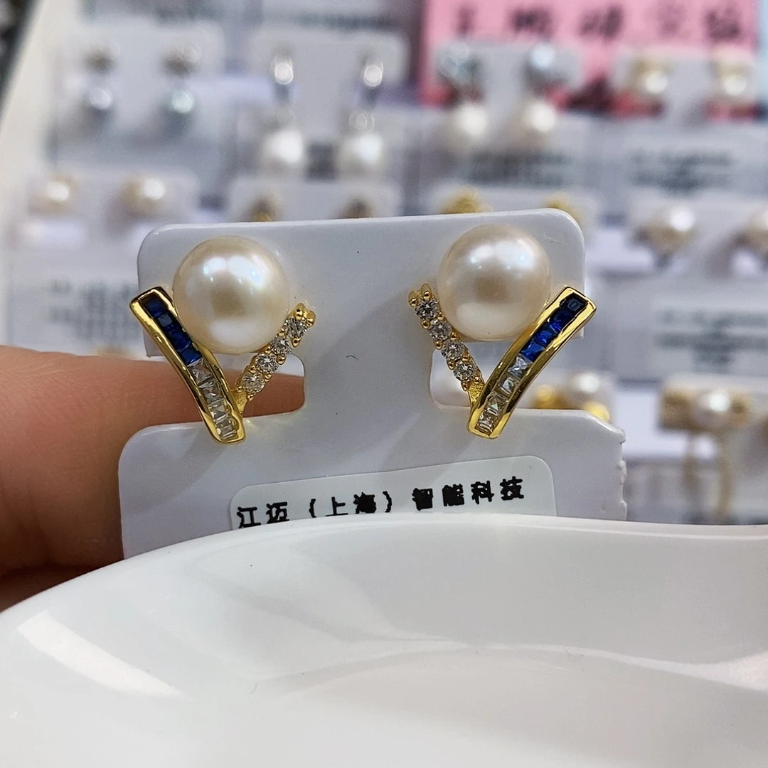 银S925镶嵌特价秒孤品正版天然淡水极光炫彩珍珠设计款淡水珍