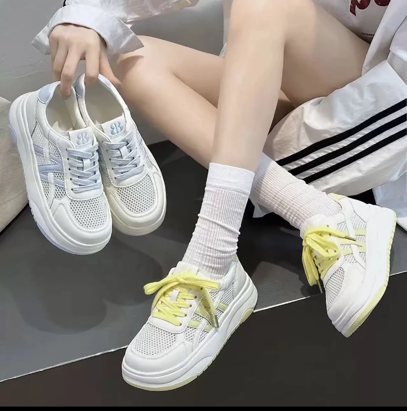 超轻发泡底 透网大码女鞋40-43码休闲百搭小白鞋7892-1