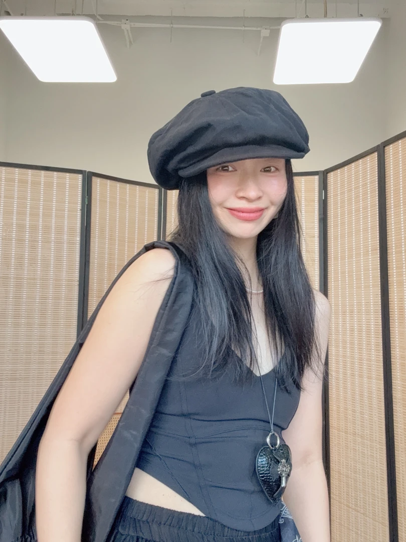 （紫苏）云朵帽八角帽春夏帽子纯色渔夫帽日系画家时尚帽