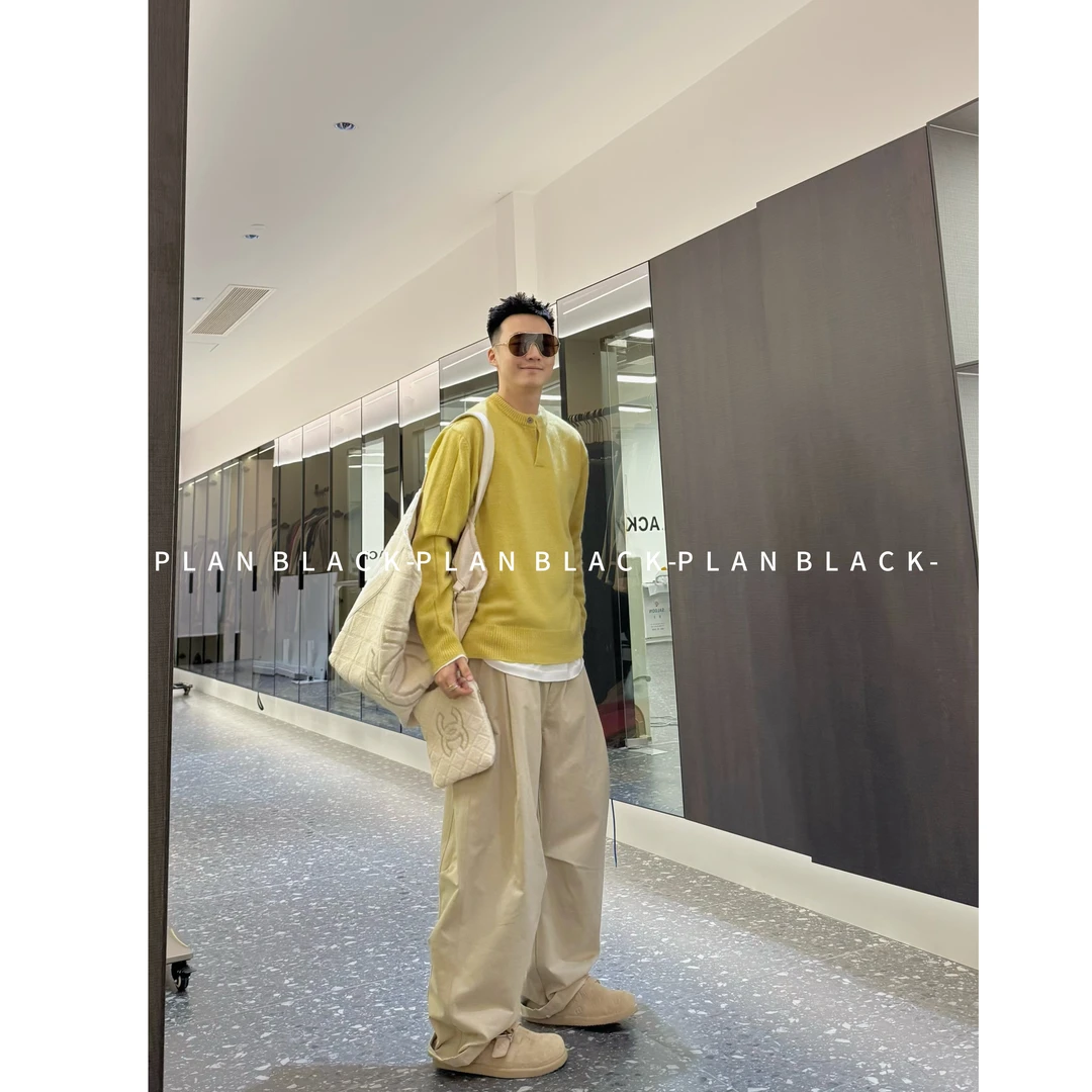 RICH陈发财【简奢/单扣针织毛衣】极简美学！钱风复古亨利领毛衣8096