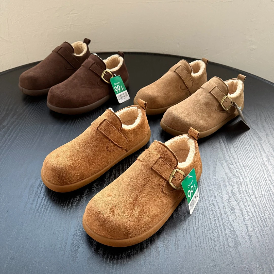 美单 加绒加厚男士一脚蹬懒人小土豆雪地靴 穆勒鞋勃肯鞋