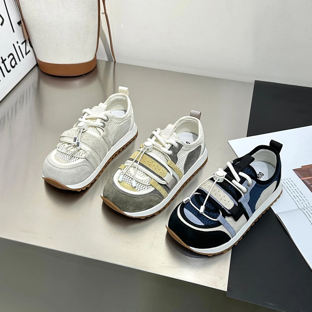 流行镂空网面厚底板鞋女2025夏新款薄款圆头丑萌魔术贴运动休闲鞋