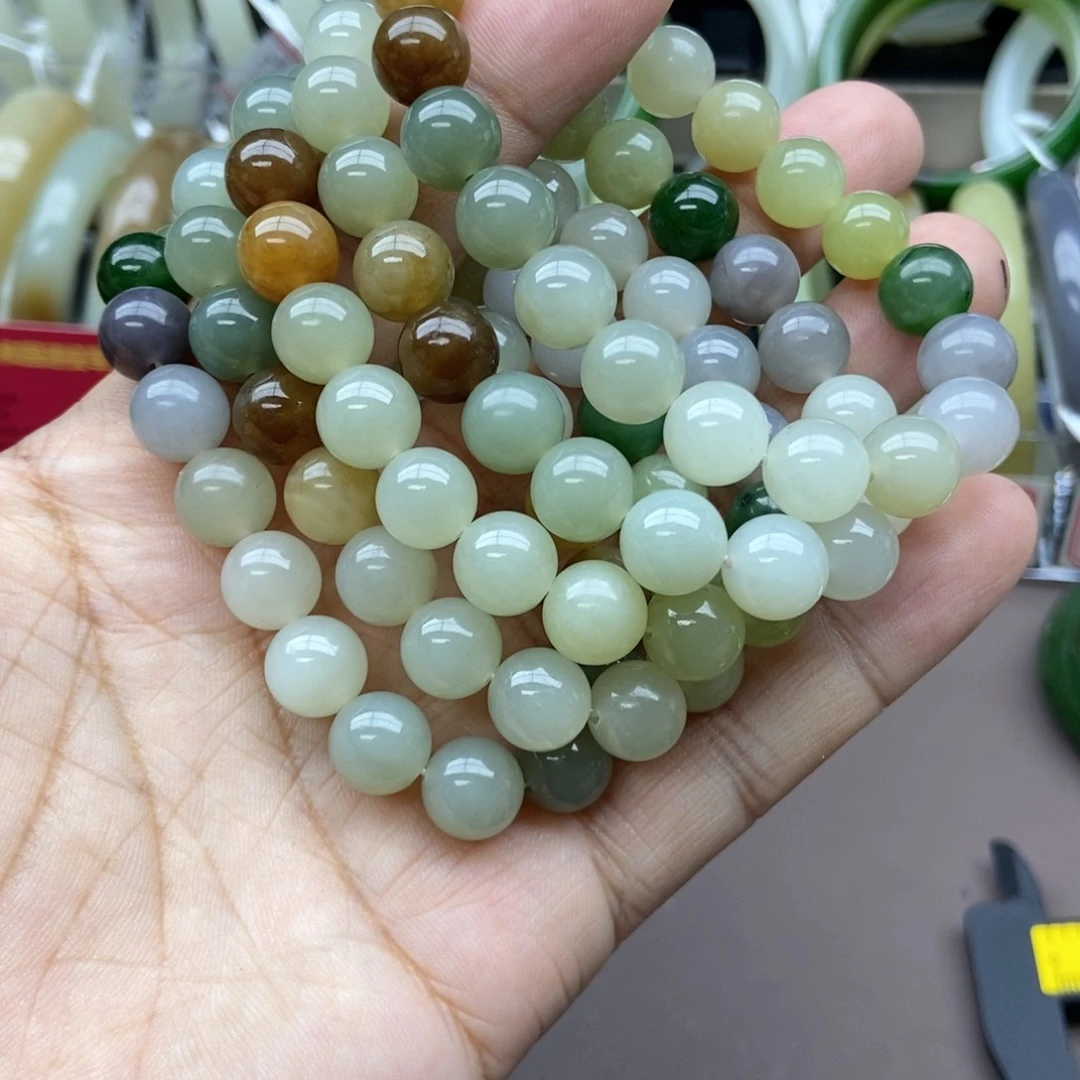 和田玉手串未镶嵌卡10