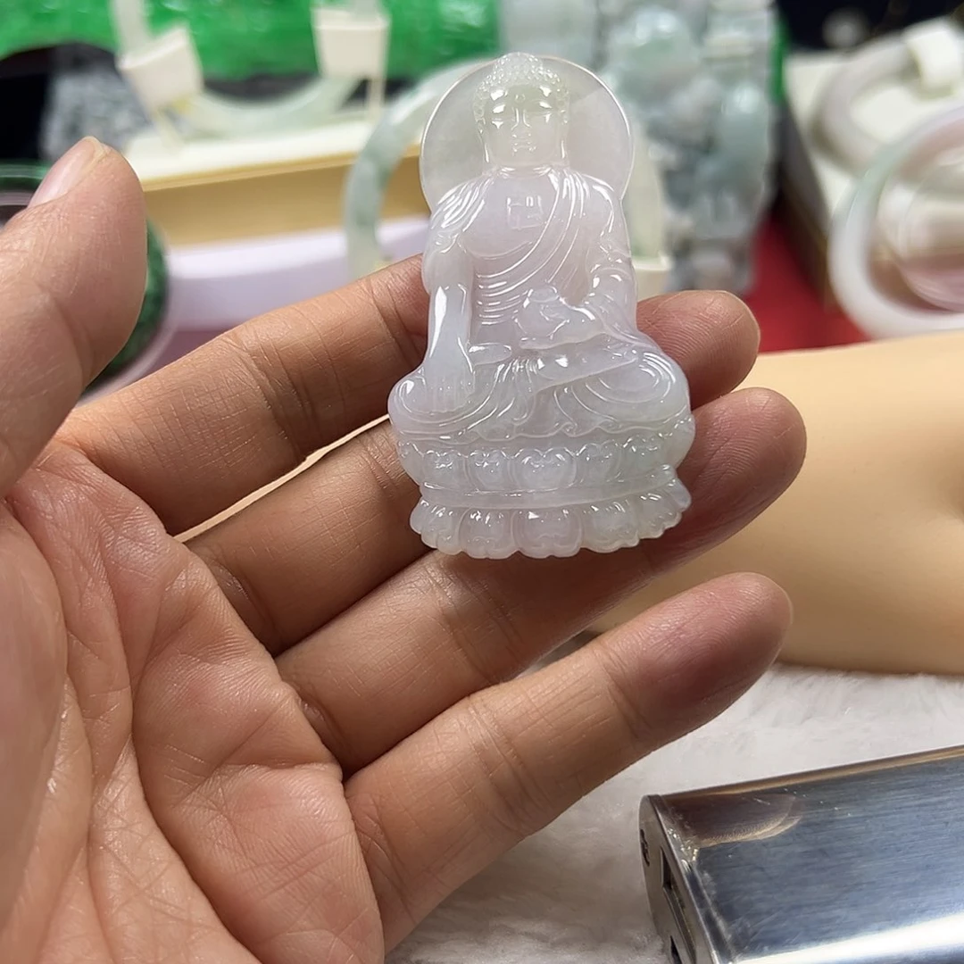 颈饰未镶嵌翡翠缅甸天然A货翡翠大日如来