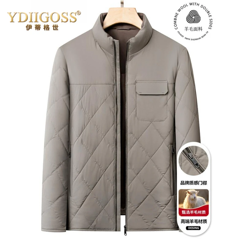 YDIIGOSS商务棉衣男2025新款秋冬季加厚棉袄立领外套防寒棉服