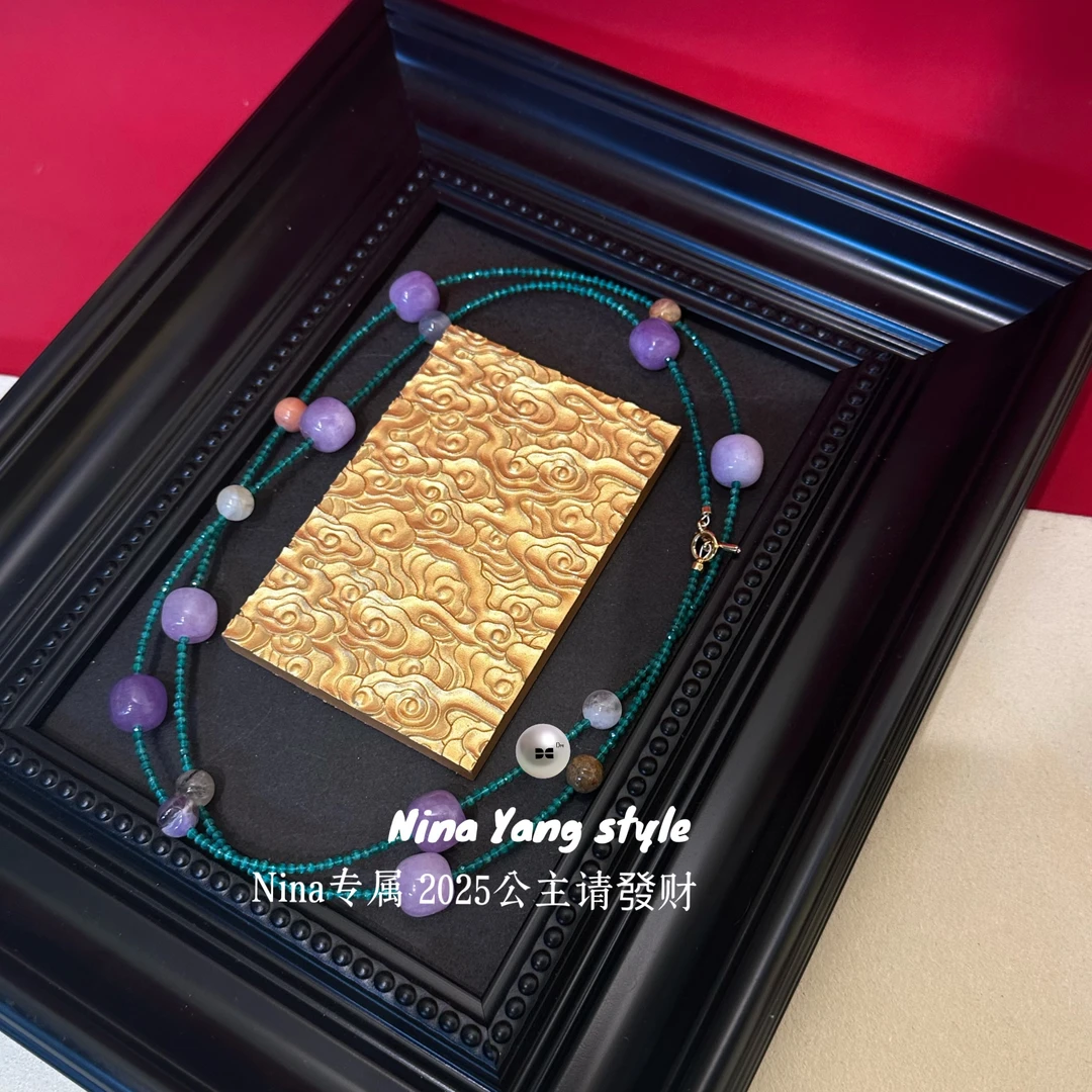 钛钢仿水晶项链 云涌之丽【幻紫星球】N0781