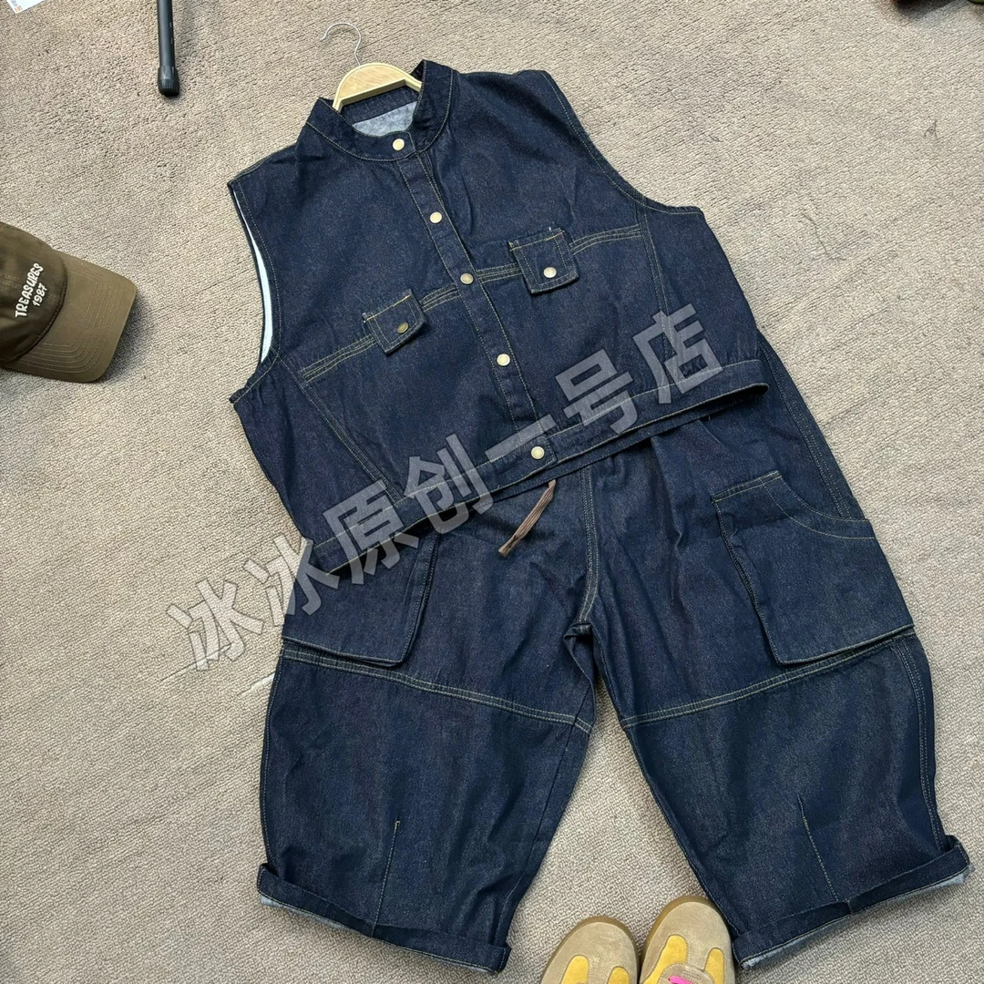 【冰冰一号店】9961牛仔马甲+5630牛仔八分裤（套装）新潮休闲