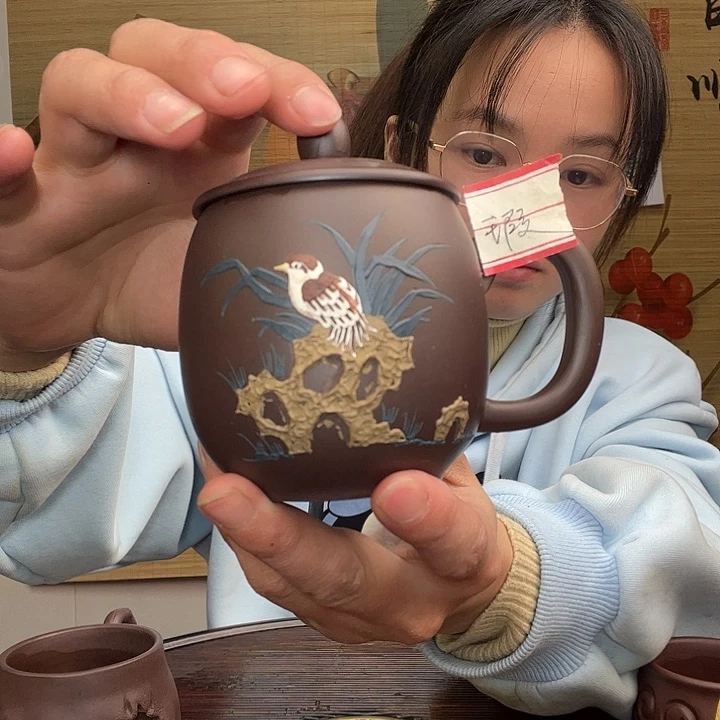 紫砂茶杯原矿紫砂杯