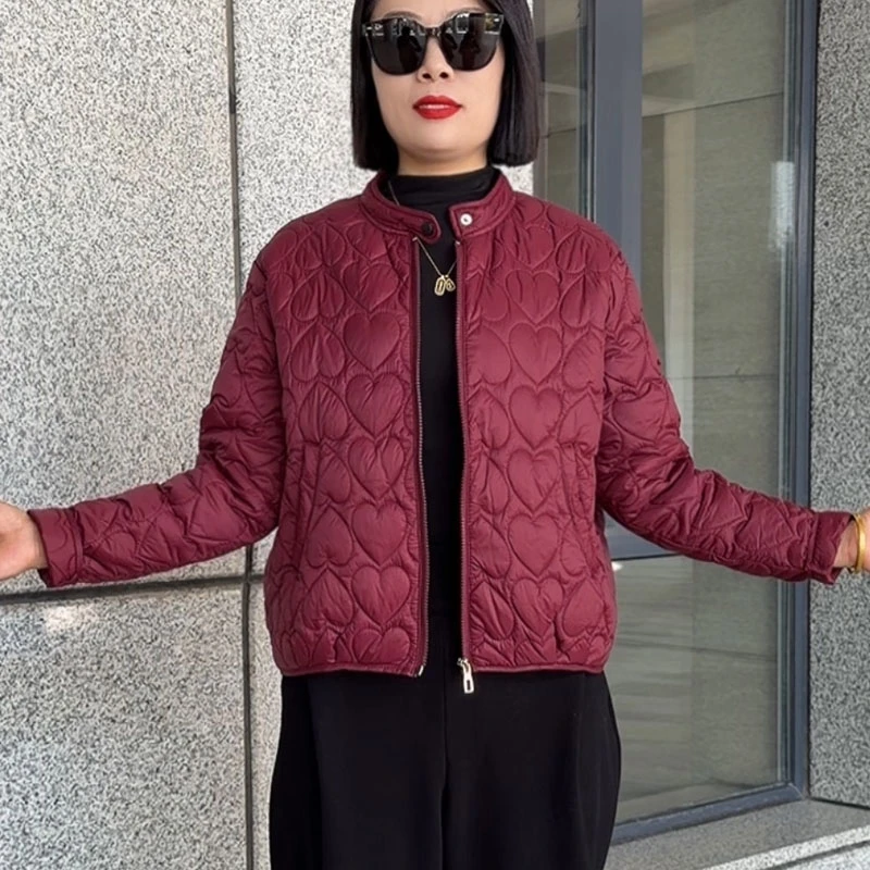 2025年早冬新款长袖压格棉 时尚 洋气 显瘦 遮肉  圆领 小外套 女