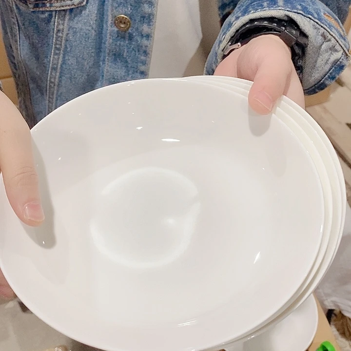 白瓷老白泥7寸盘6个装