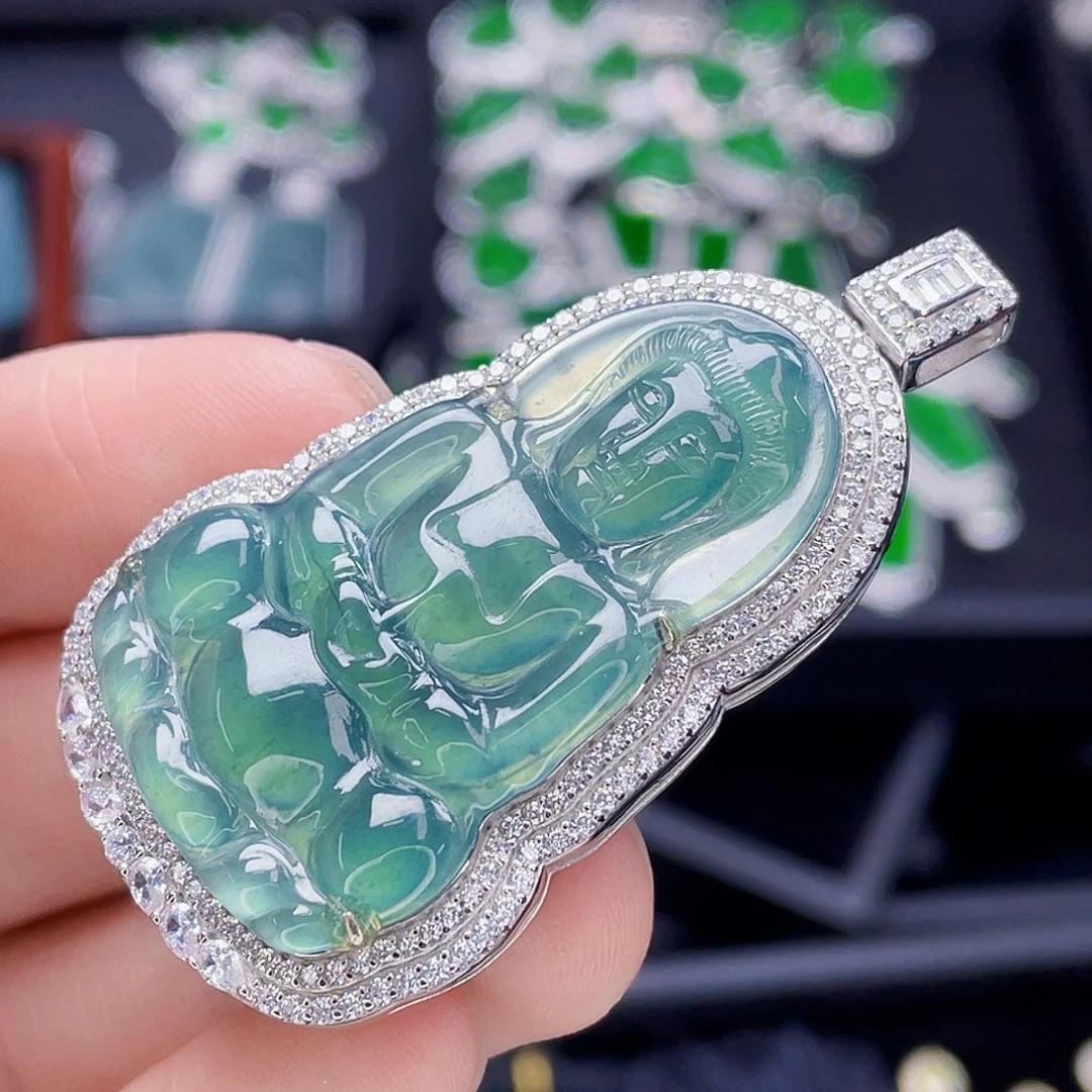 翡翠吊坠(不含链)银S925镶嵌