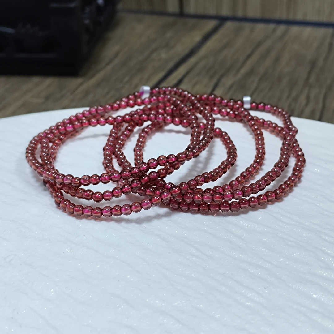 【书记甄选】石榴石三圈手链 多样性发一件 约 2mm 280LA