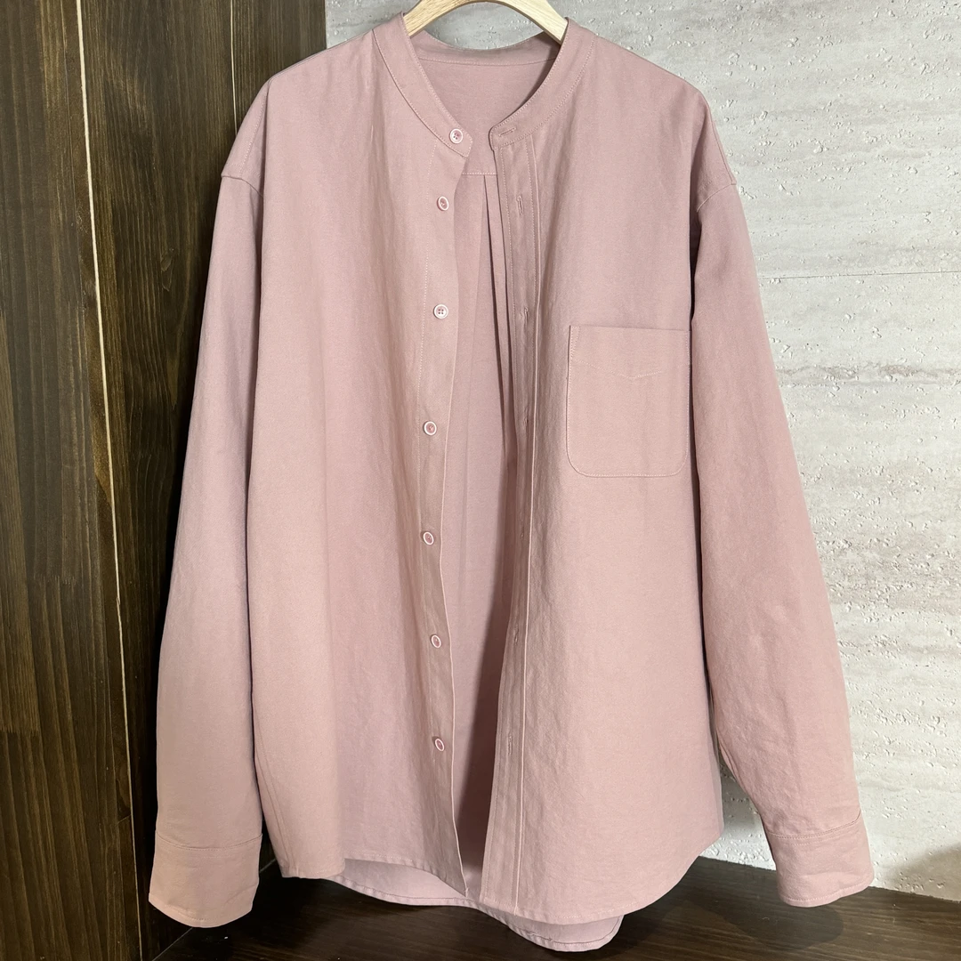 【文艺气息】圆领气质衬衫百搭日系时尚休闲中长款上衣女