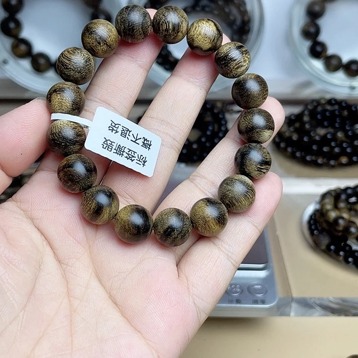 手串沉香龙**水越南芽庄白奇玉化留疤嘤子虎斑