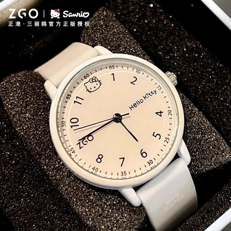 正港HelloKitty学生手表女生初高中生考试腕表防水夜光静音石英表