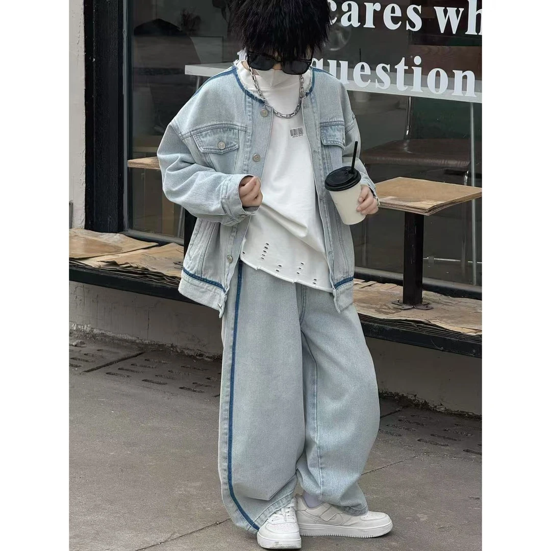 现货THE LUHAN【独白时刻】春秋百搭牛仔外套套装亲子装男童25054